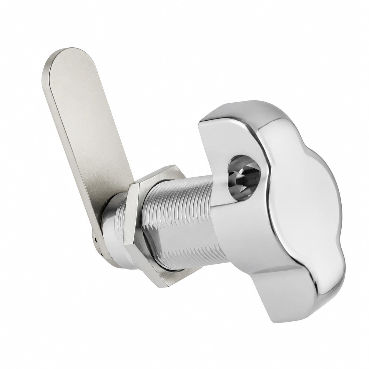 Gedotec Drehriegelschloss für Schränke - Chrom poliert - Ø 19 x 25 mm - Kompatibel mit Vorhängeschloss Ø 5–7 mm