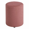 Runder Samt-Pouf - Rosa Hocker 28x36 cm - Ideal als Fußhocker oder Beistellsessel - Perfekt für Schlafzimmer und Schminktisch