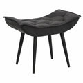Eleganter MCombo Polsterhocker mit Metallbeinen, Quadratisch 40x69 cm, Kunstleder Dunkelgrau