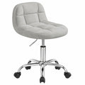 Ergonomischer WOLTU Drehhocker aus Samt, höhenverstellbar und mit Rollen, ideal für Büro, Salon oder Spa in Hellgrau