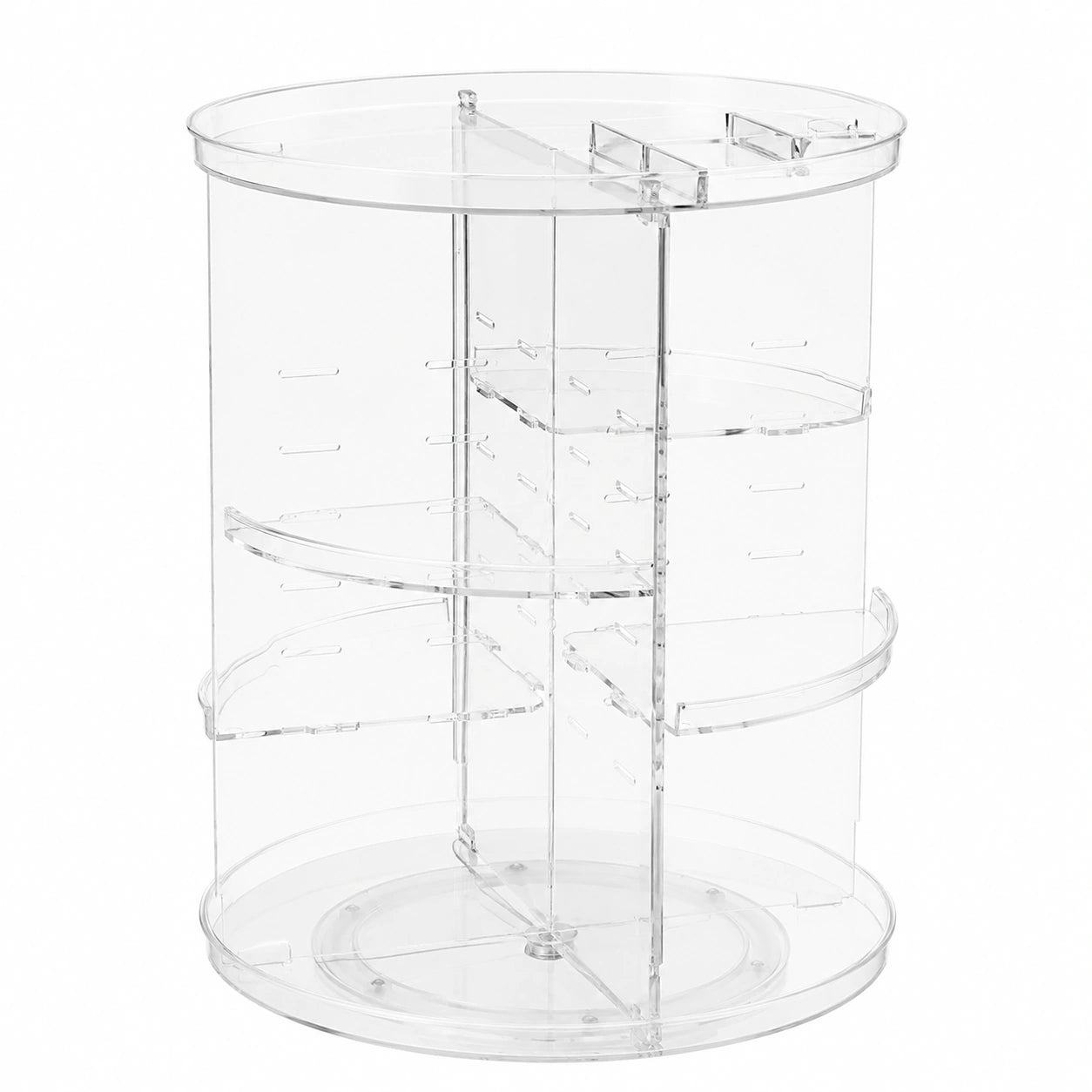 Transparenter Kosmetik-Organizer, 360° Drehbar, Verstellbar für Schminktisch, Bad und Schlafzimmer