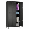 Robuster Metallschrank mit 6 Fächern und Belüftung, Schwarz, 183x90x40 cm