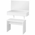 Vicco Schminktischbank, 70 cm, Weiß, Stabiler Hocker für Schminktisch
