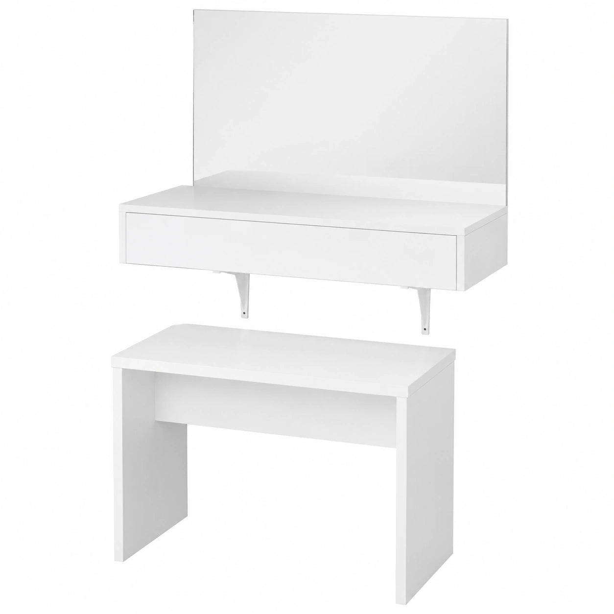 Vicco Schminktischbank, 70 cm, Weiß, Stabiler Hocker für Schminktisch