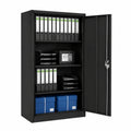 Tectake® Abschließbarer Aktenschrank aus Metall, Vielseitiger Schrank für Büro und Werkstatt, Schwarz, 140x90x40 cm