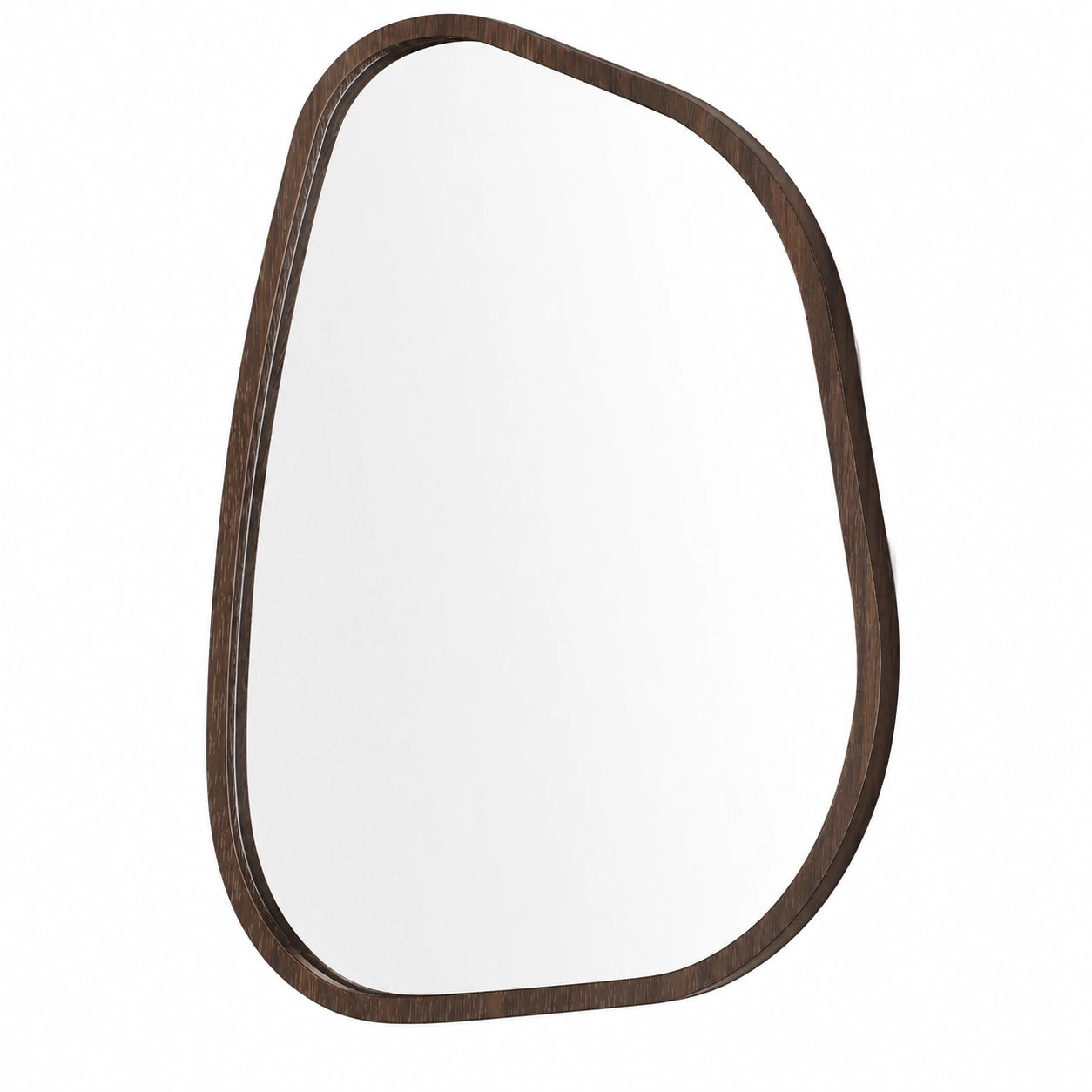 Moderner Asymmetrischer Wandspiegel mit Holzrahmen - Ideal für Badezimmer, Wohnzimmer und Schlafzimmer
