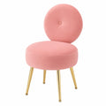 Rosa Samtstuhl mit Rückenlehne und Goldbeinen, Verstellbar für Wohnzimmer, Esszimmer und Büro