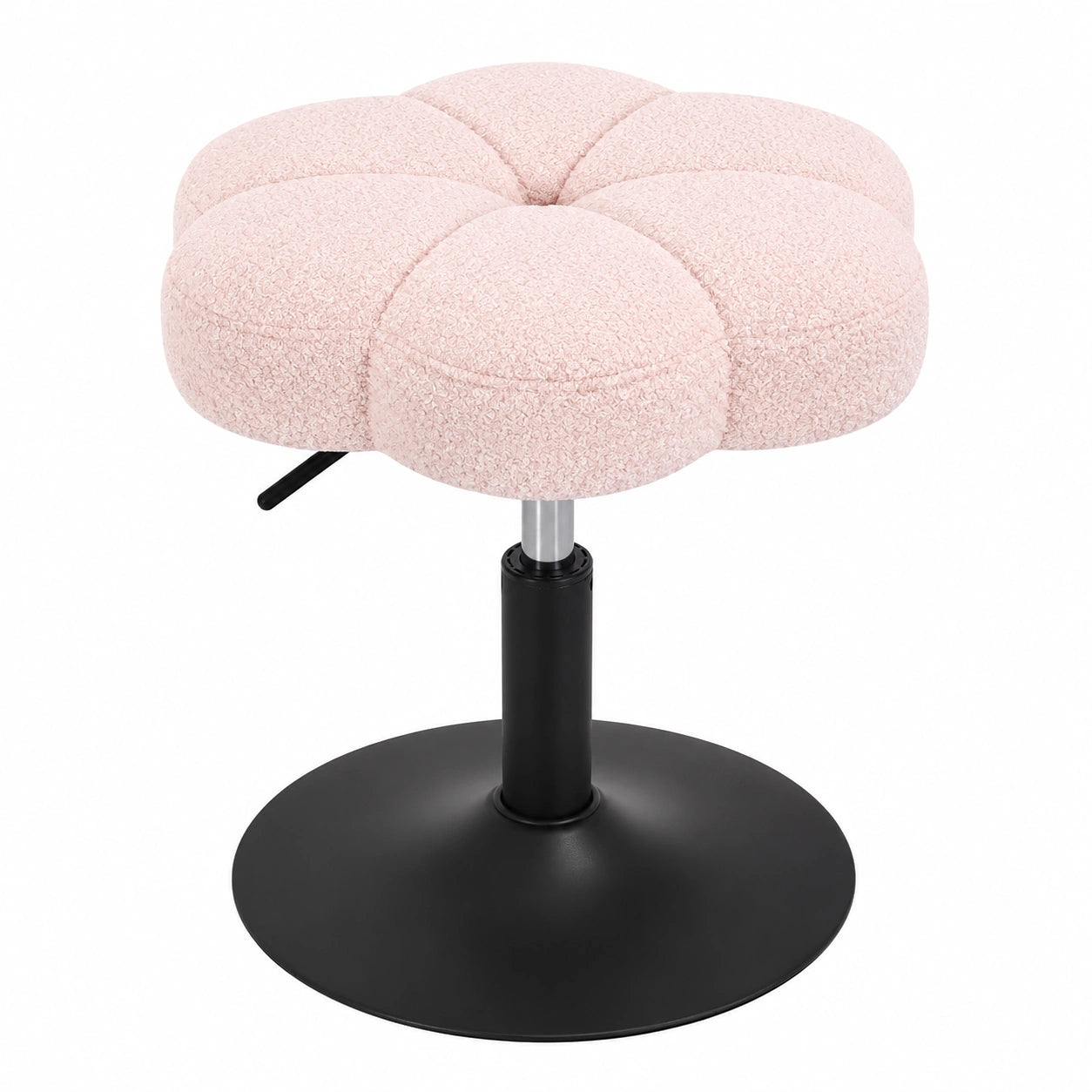 ELUCHANG Verstellbarer Blütenblatt-Hocker, Rosa Sherpa, für Schminktisch & mehr