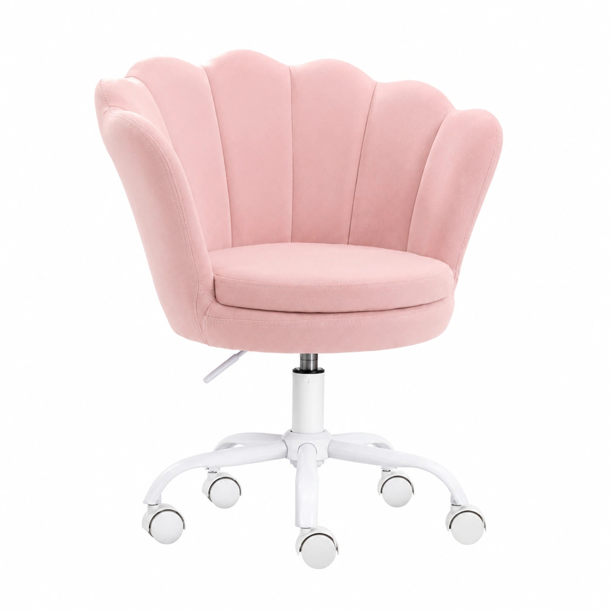 Ergonomischer Kinderdrehstuhl, Samt, Höhenverstellbar, Rosa