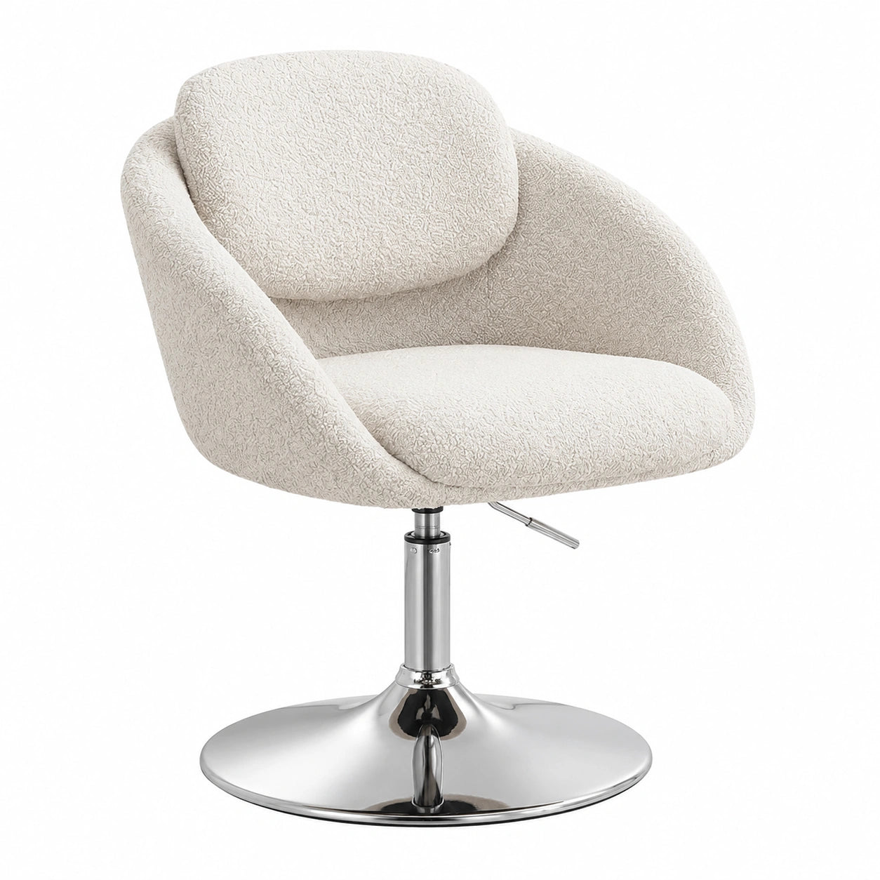 Ya-Home 360° Drehbarer Loungesessel, Höhenverstellbarer Schminkstuhl aus Chenille für Schlafzimmer und Büro, Beige